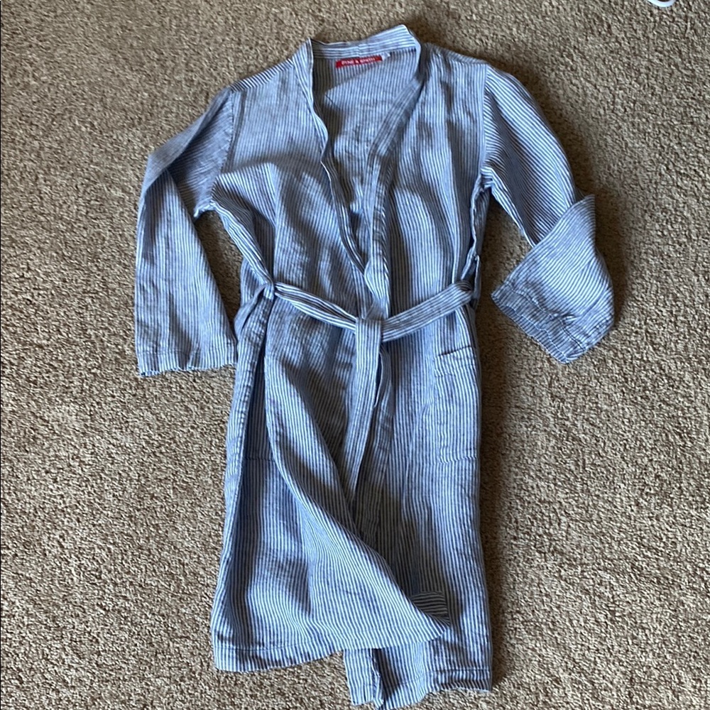 Pyne & Smith cosette stripe linen robe - Picture 3 of 4